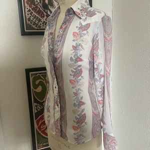 Vintage western shirt pearl snaps sm